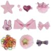 Beautiful Pet Hair Clip Set with Bows for Pink Little Girls