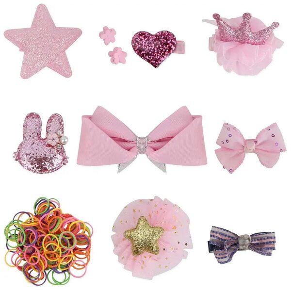 Beautiful Pet Hair Clip Set with Bows for Pink Little Girls