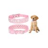 Beautiful Pink Diamond-Studded PU Leather Dog Collar for Small and Medium Canines