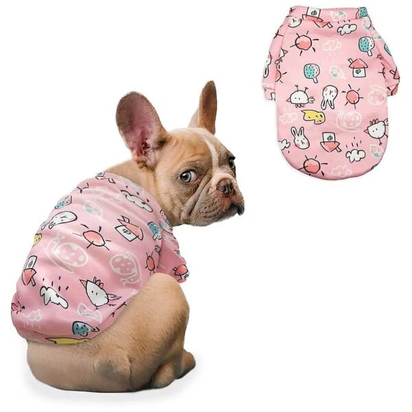 Beautiful Pink Rabbit Print Dog Sweater for Large Dogs During Winter