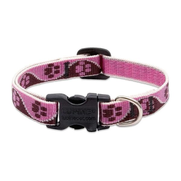 Beautiful Tickled Pink Nylon Dog Collar for Extra Small Dogs Adjustable