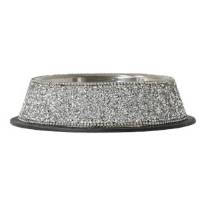 Beautiful and Durable Stainless Steel Pet Bowls with Rhinestones for Dry Food and Water