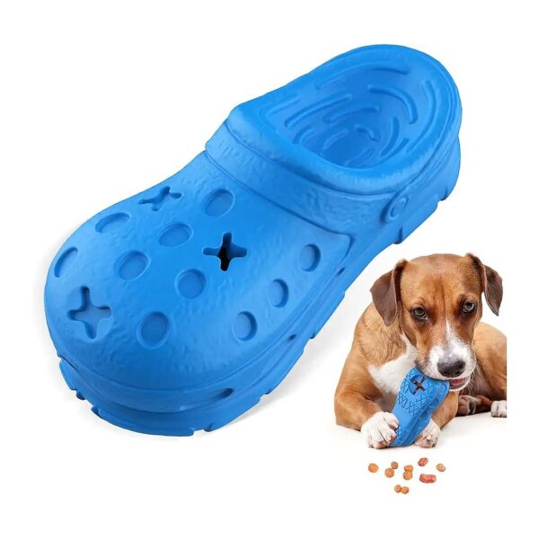 Beef Flavor Blue Rubber Dog Toy for Heavy Chewers with Teething Relief and Dental Care