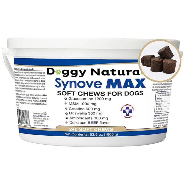 Beef Flavor Soft Chews for Dogs with Glucosamine and Creatine for Joint Support