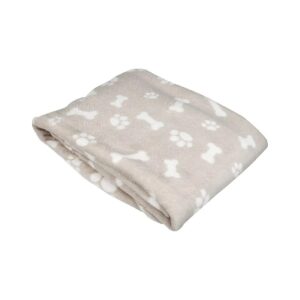 Beige Polyester Dog Blanket, 100x75cm, Modern Design, Protective