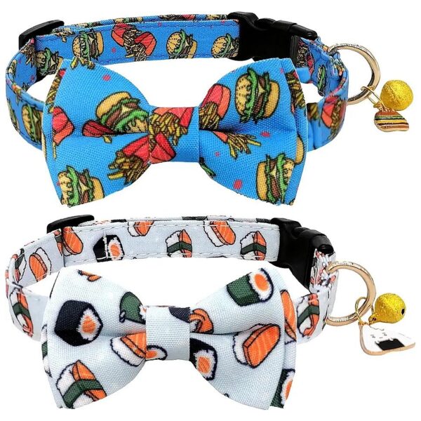 Bell and Bow Tie Dog Collars for Small to Large Breed Dogs and Cats