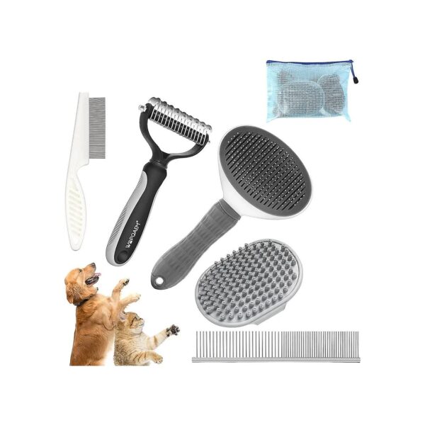 Best Seller Dog Grooming Kit for Cats and Dogs - Pet Brush, Undercoat Rake, and Comb Set