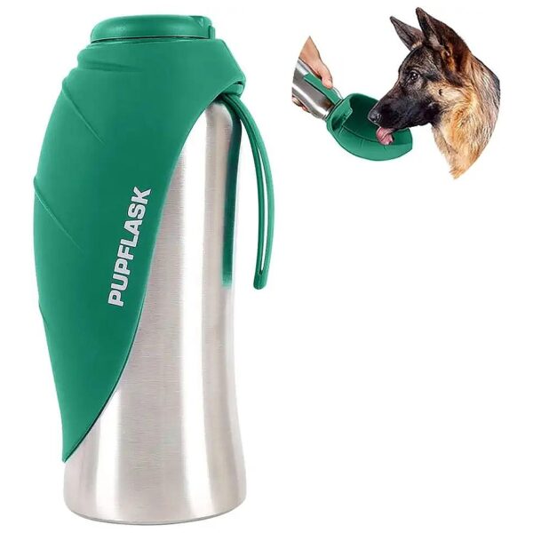 Best Travel Water Dispenser Bottle for All Dog Breeds with Reversible Leaf Shaped Bowl