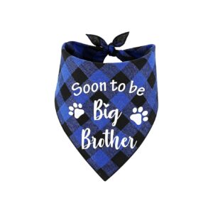 Big Brother Blue Plaid Dog Bandanas for Dog Lovers and Owners with Adjustable Neck Size