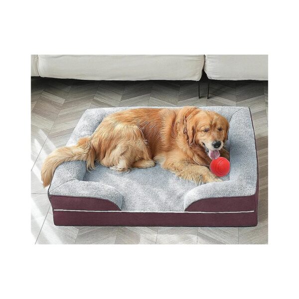 Big Dog Bed for Senior Large Dogs - Cozy Orthopedic Bed with Bolster and Cuddler Support