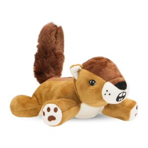 Big Fat Squirrel Plush Chew Toy with Squeaker and Smooth Fur for Dogs and Kids