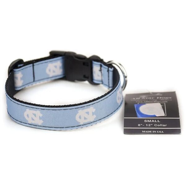 Big and Bold Ribbon Dog Collar with Tar Heels Accent and Buckle Closure