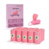 Biodegradable Pink Dog Poo Bags with Lavender Scent and Dispenser