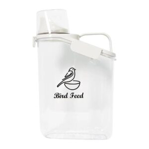 Bird Seed Storage Container with Airtight Lock and Measuring Cup