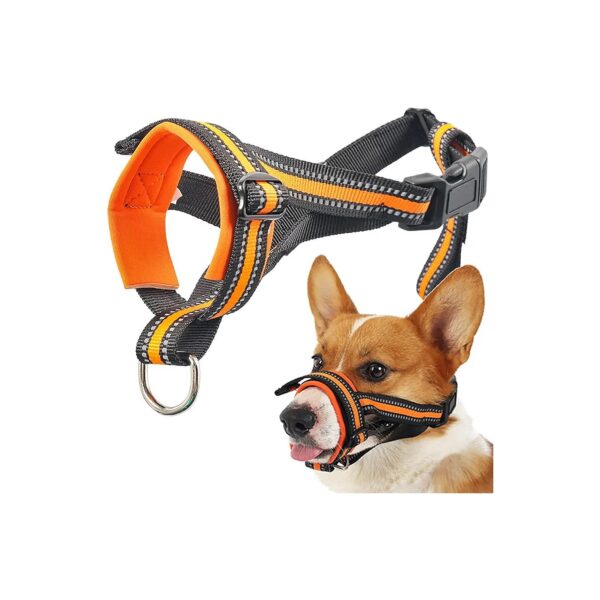 Biting Muzzle for Dogs, Soft Nylon Padding, Adjustable Loop, Behavior Modification