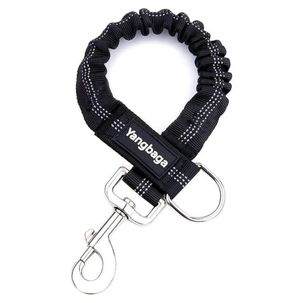 Black 17-23 Stretchy Dog Leash Extension with Built-In Shock Absorber and Swivel Clips