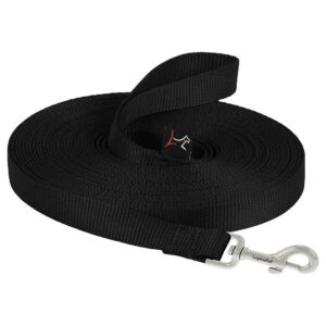 Black 30-Foot Long Training Lead/Leash for Medium and Larger Dogs