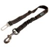 Black Adjustable Dog Vehicle Seat Belt Leash with Reflective Nylon