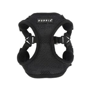 Black Adjustable Medium Polyester Air Mesh Dog Harness for All Life Stages