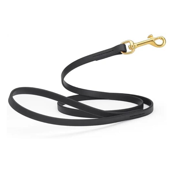 Black Biothane Dog Lead for Working Dogs 4ft with Heavy Duty Webbing