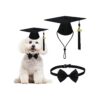 Black Bow Tie Collar for Dogs Pets Up to 18 Inches Neck Size