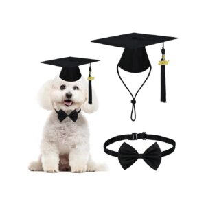 Black Bow Tie Collar for Dogs Pets Up to 18 Inches Neck Size