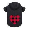 Black Buffalo Plaid Dog Hoodie Sweater Soft Breathable Cozy Weather-Resistant Fleece