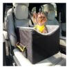 Black Car Seat for Small Dogs with Adjustable Safety Belt and Compartments