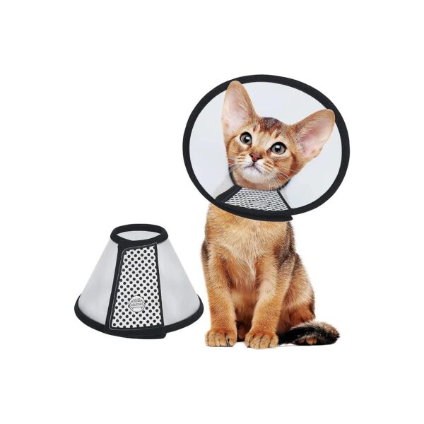 Black Color Adjustable Pet Cone for Cats and Small Dogs Recovery