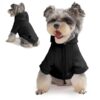 Black Cotton Hoodie with Hood and Pockets, All-Season Dog Coat for Comfort