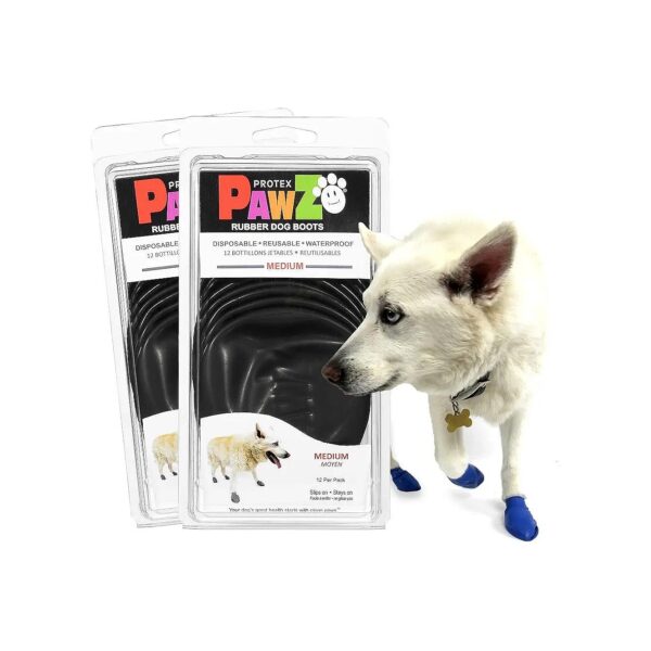 Black Dog Booties for Paws Up to 3 Inches with Waterproof and Breathable Material