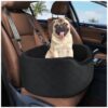 Black Dog Car Seat for Small and Medium Dogs with High-Density Foam and Adjustable Straps