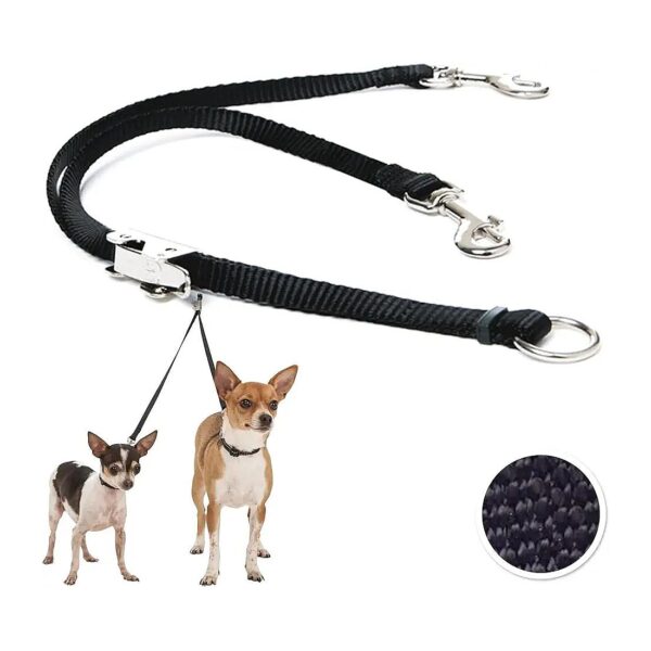 Black Dog Leash Coupler with Unmatched Comfort and Durability for Small Dogs