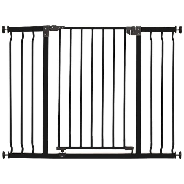 Black Gate for Wide Doorways and Hallways 39-42 Inches with Smart Stay Open Feature