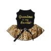 Black Gold Mermaid Dog Dress for Small Breeds Medium Size