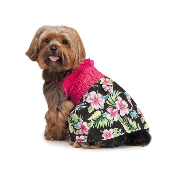 Black Hawaiian Breeze Sundress Designed for Small Breed Dogs XS