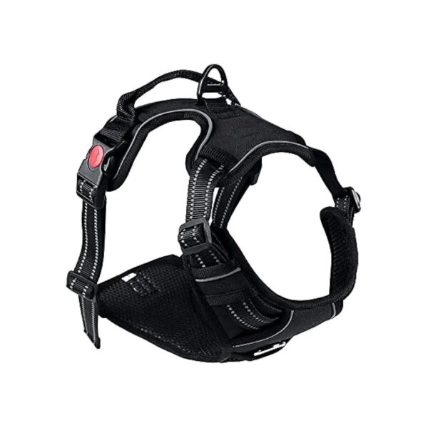 Black Large Dog Harness No Pull Adjustable Comfort Dog Walking