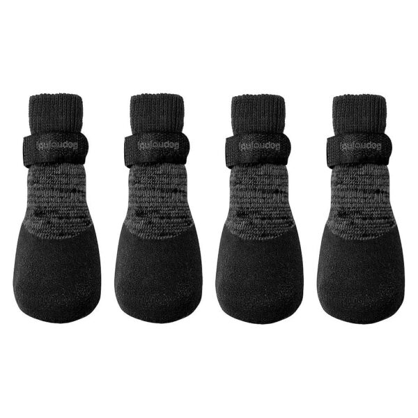 Black Large Dogs' Rubber Dipped Socks for Winter Outdoor Wear