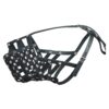 Black Leather Cage Basket Muzzle for Caucasian Shepherd Mastiff Great Dane