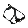 Black Leather Training Harness with Quick Release and Padded Plate Large Size for Dogs