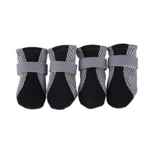 Black M Small Dog Soft Sole Breathable Mesh Shoes with Adjustable Straps