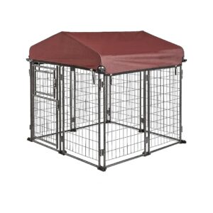 Black Medium Expandable Dog Kennel with Multiple Configuration Options