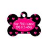 Black Metal Dog Tag with Customizable Text and Number Plate