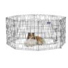 Black Metal Foldable Dog Exercise Pen with Door 24x30 Frame for Small to Medium Size Dogs