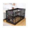 Black Metal Puppy Playpen with Secure Latches for Small to Medium Size Breed Dogs