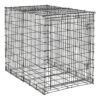 Black Metal Single-Door Dog Crate with Sturdy Corner Drop-Pin Construction 54x45x35