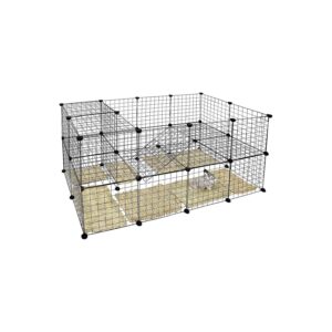 Black Metal Wire Mesh Indoor Pet Playpen for Guinea Pigs Rabbits Hamsters Small Animals