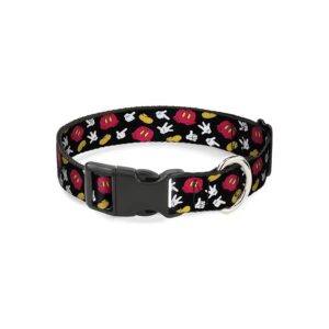 Black Mickey Mouse Dog Collar 6 to 9 Inches Long with Plastic Buckle