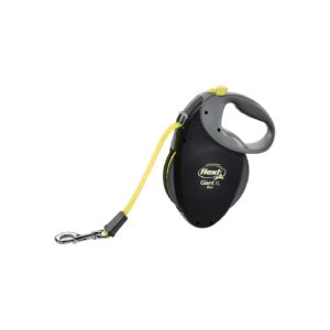 Black Neon Flexi Retractable Dog Leash with Tape Material for Large Breed Canines