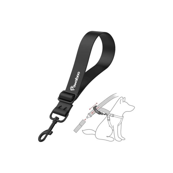 Black Nylon Car Seatbelt for Small to Medium Breed Dogs with 20 in Length